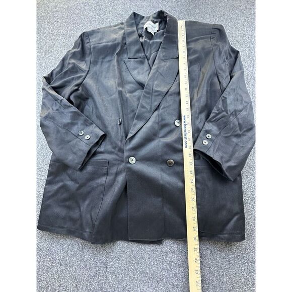 Daniel Niveau Blazer Womens 18W Black Silk‎ Lined Pockets Suit Jacket Business - Picture 3 of 10